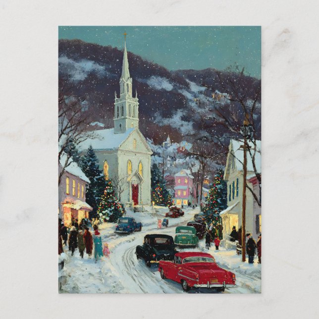 *POSTCARD w/MESSAGE Painted Nostalgic Christmas  Vykort (Framsida)