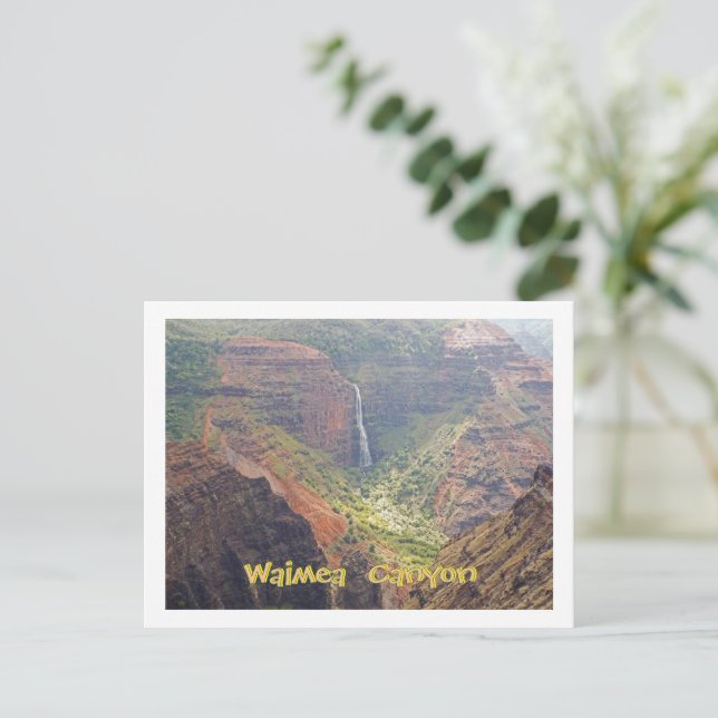 POSTCARD, WAIMEA CANYON /WATERFALLS, KAUAI, HAWAII VYKORT (Stående Fram)