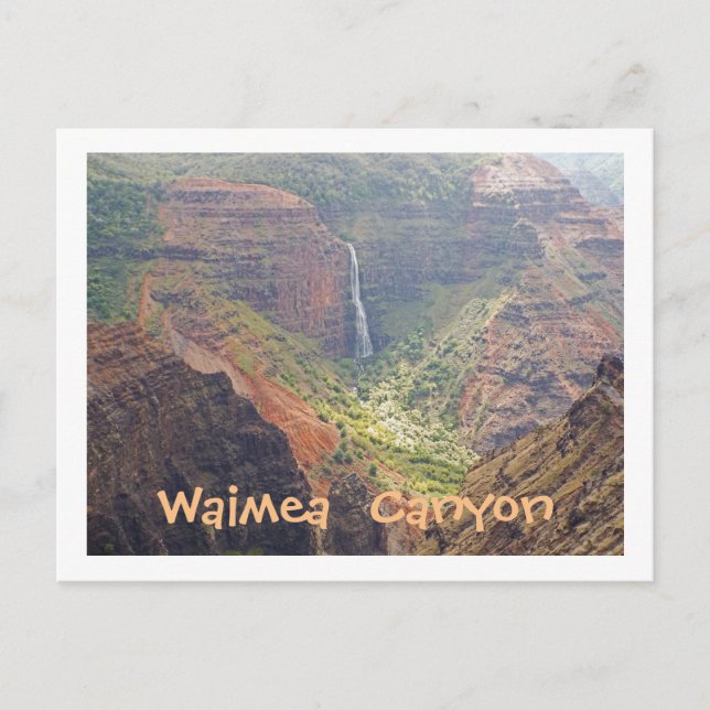 POSTCARD, WAIMEA CANYON /WATERFALLS, KAUAI, HAWAII VYKORT (Framsida)