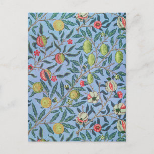 POSTCARD : WILLIAM MORRIS "BLUE POMEGRANATES" VYKORT