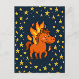 Postcard with a red horses vykort