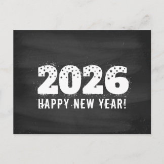 Postcard with text of 2026 on chalkboard. New year Helg Vykort