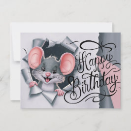 Postcards Happy Birthday Souris 02 Vykort