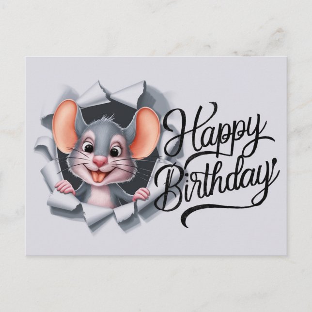 Postcards Happy Birthday Souris 03 Vykort (Framsida)