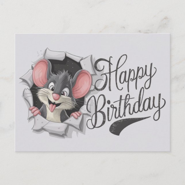 Postcards Happy Birthday Souris 07 Vykort (Framsida)