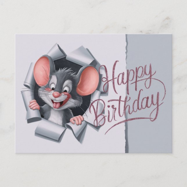 Postcards Happy Birthday Souris 09 Vykort (Framsida)