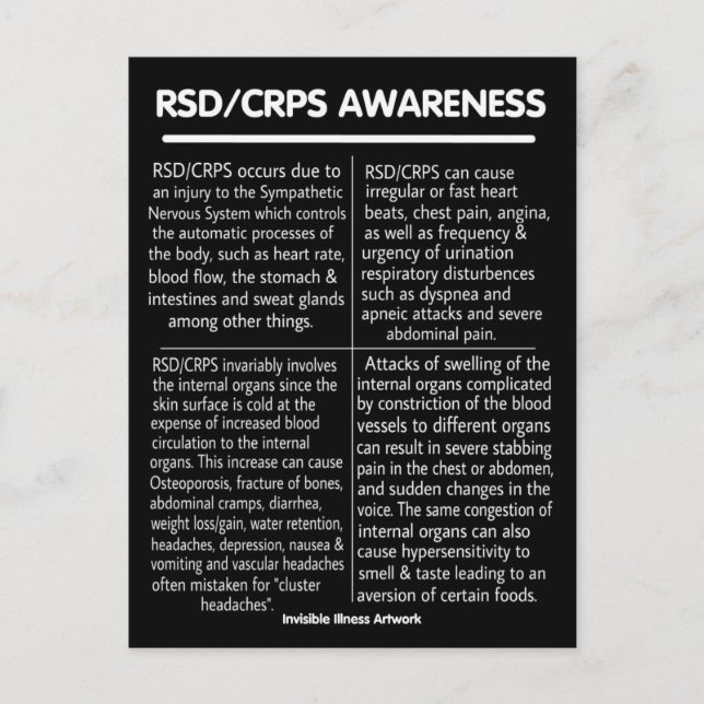POSTCARDS...RSD/CRPS - Info Vykort (Framsida)
