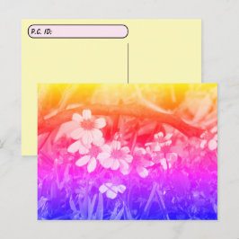 Postcross 70's Vibe Wildblommor w/ ID Box Vykort