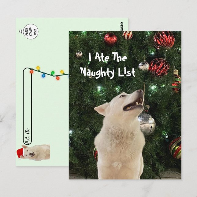 Postcross - Crystal's Naughty List-jul Vykort (Fram/baksida)