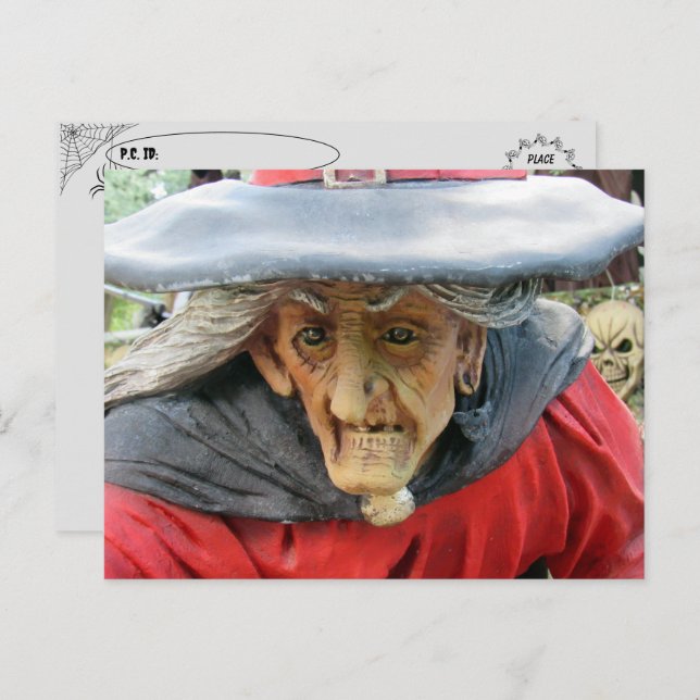 Postcross Halloween Witch vykort (Fram/baksida)