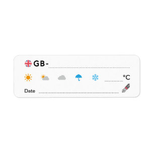 Postcross-ID GB UK Underbar Britain Weather Date ラ Returadress Etikett