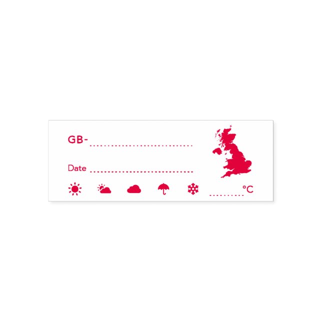 Postcross-ID GB UK Underbar Britain Weather Date Självfärgande Stämpel (Design)