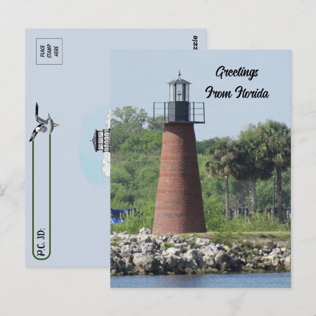 Postcross Lighthouse Sjö Tohopekaliga Florida Vykort (Fram/baksida)