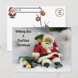 Postcross - Santa Tar en tubel Vykort