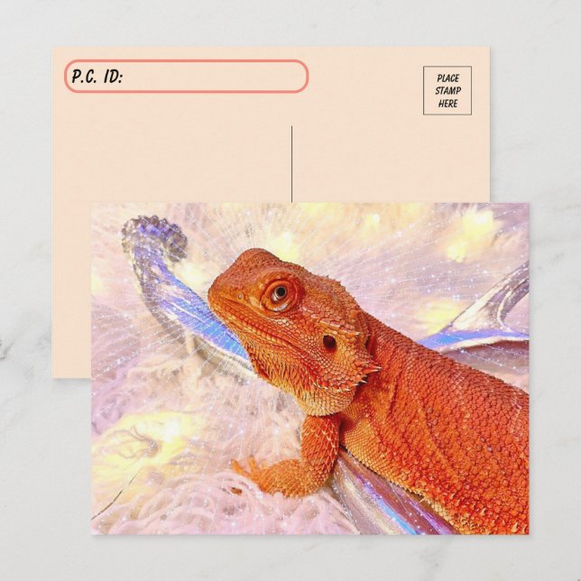 Postcross Teak Teak the Bearded Dragon Vykort (Fram/baksida)