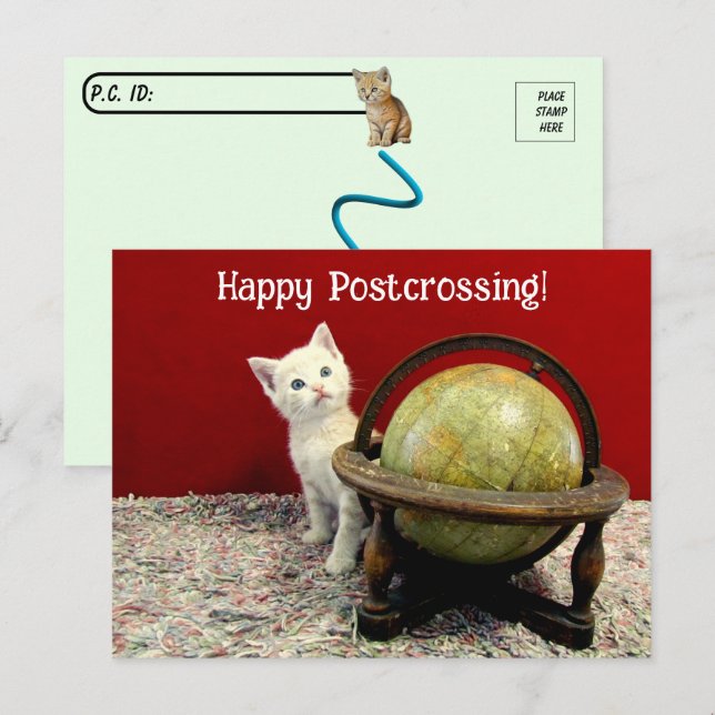 Postcross - Tuffy McDuff Värld runt Cat Vykort (Fram/baksida)