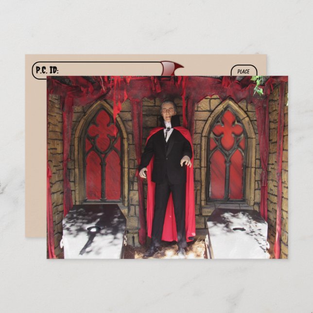 Postcross - Vampire Monster / Halloween Vykort (Fram/baksida)