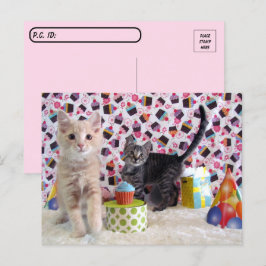 Postcrossing - Grattis på födelsedagen Katter Vykort