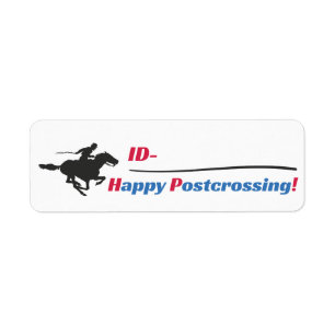 Postcrossing legitimationetikett - kurir returadress etikett
