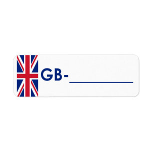 Postcrossing legitimationetikett United Kingdom Returadress Etikett