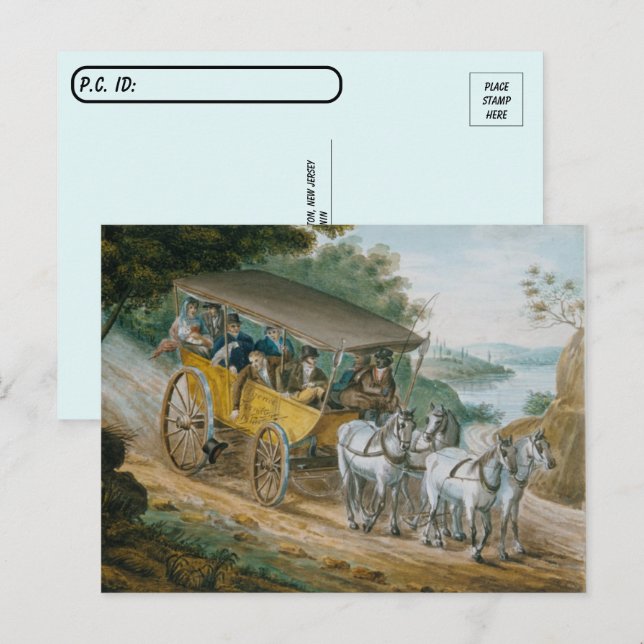 Postcrossing - Resa med diligens Fine Art Vykort (Fram/baksida)