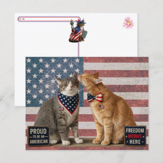 Postcrossing - USA Patriot Cats Postkort Helg Vykort