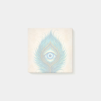 Posted Notes Peacock Feather Design Post-it Block