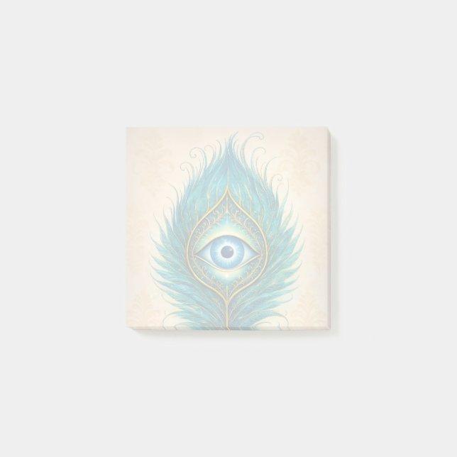 Posted Notes Peacock Feather Design Post-it Block (Framsida)