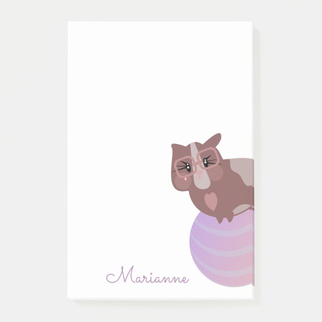 Posten Cute Guinea Gris Boll Post-it Block (Framsida)
