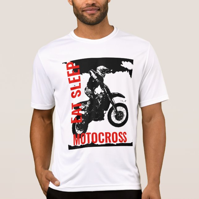 Posten Eat Sföreliggande motocross Motorcycle Spor T Shirt (Framsida)