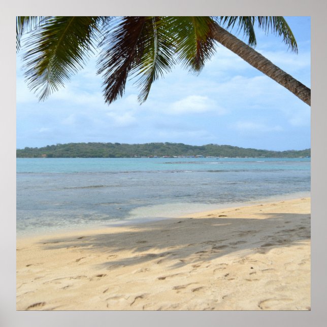 Poster 012 - Karibiska stranden vid kusten (Framsidan)