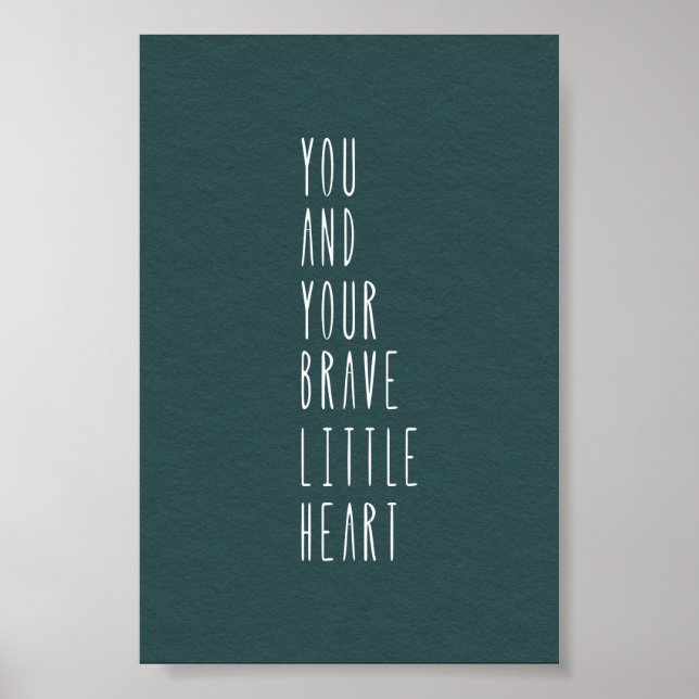 Poster (10,2 x 15,2 cm) - Ditt Modiga lilla hjärta (Framsidan)