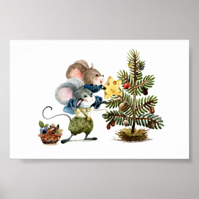 Poster (15,24 x 10,16 cm) - Julmöss (Framsidan)