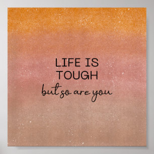 Poster (15,2 x 15,2 cm) - Livstid är Tuff