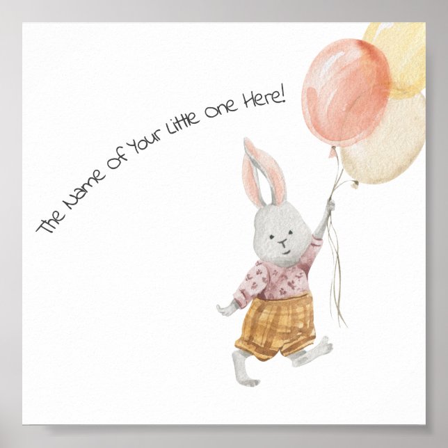 Poster (15,2 x 15,2 cm) - Tekkanin med ballonger (Framsidan)