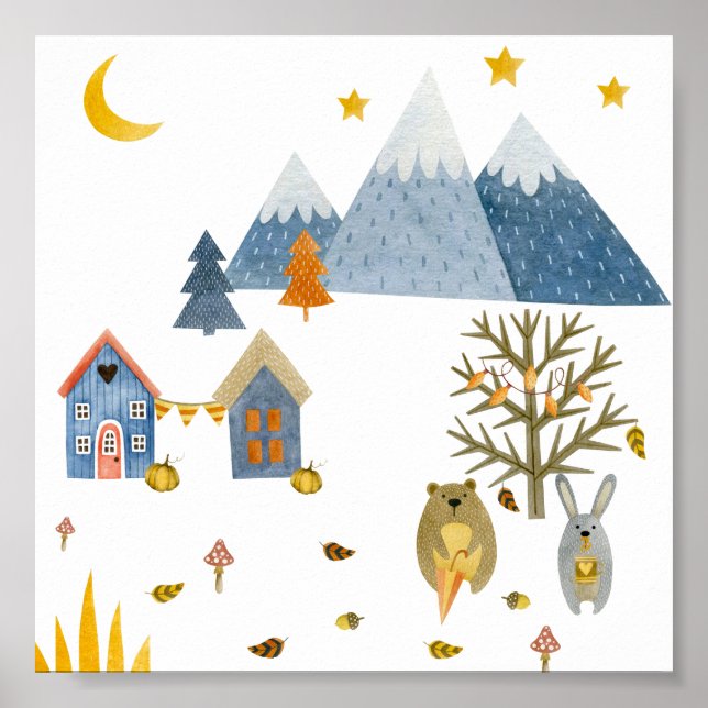 Poster (15,2 x 15,2cm) - Autumn (Framsidan)