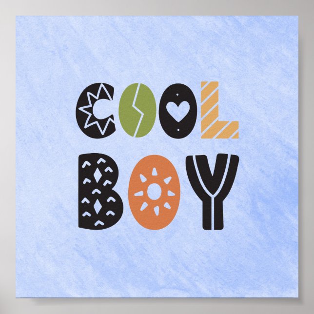 Poster (15,2 x 15,2cm) - Cool Boy (Framsidan)