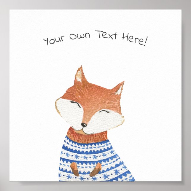 Poster (15,2 x 15,2cm) - Cute Little Fox (Framsidan)