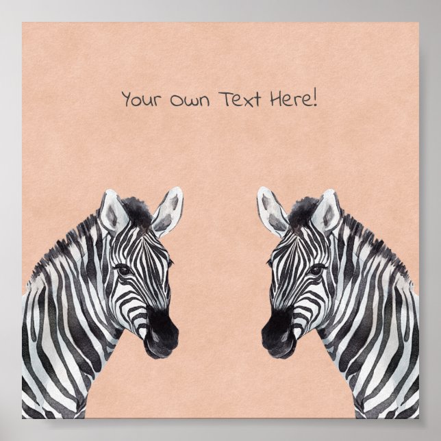 Poster (15,2 x 15,2cm) - Zebra (Framsidan)