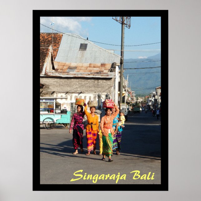 Poster 1 (24 tum x 18 tum) Singaraja Bali Indonesi (Framsidan)