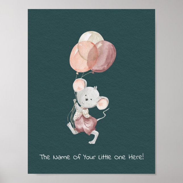 Poster (21,6 x 27,9 cm) - liten mus med bubblor (Framsidan)