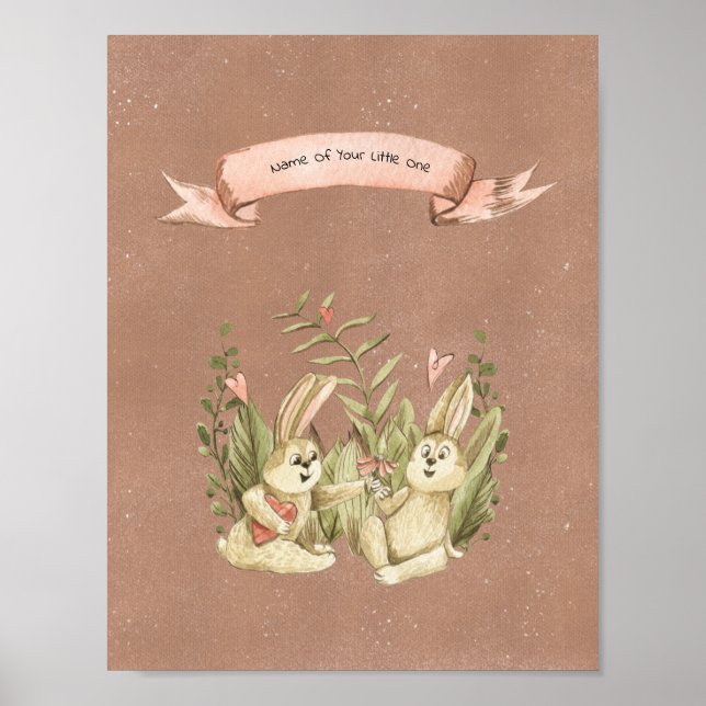 Poster (21,6 x 27,9 cm) - Två kaniner (Framsidan)
