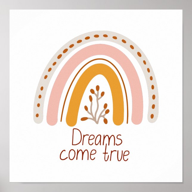 Poster 30,5 x 30,5 cm - Rainbow Dreams Kom True (Framsidan)