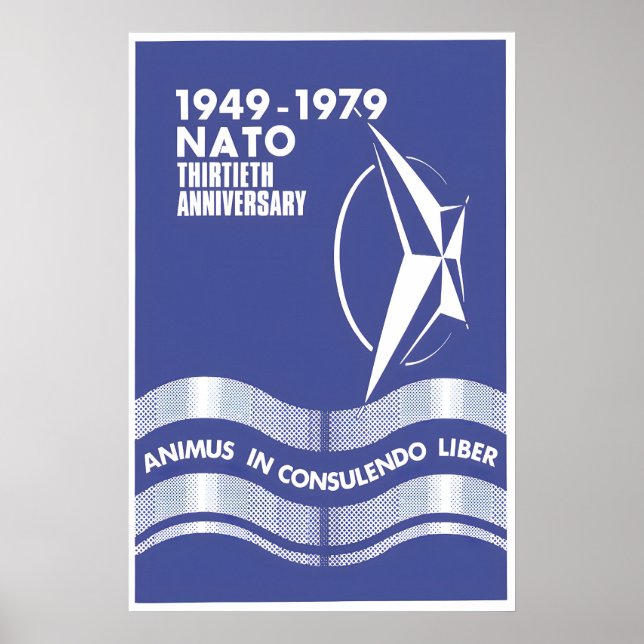Poster 30 years NATO Animus in consulendo liber (Framsidan)