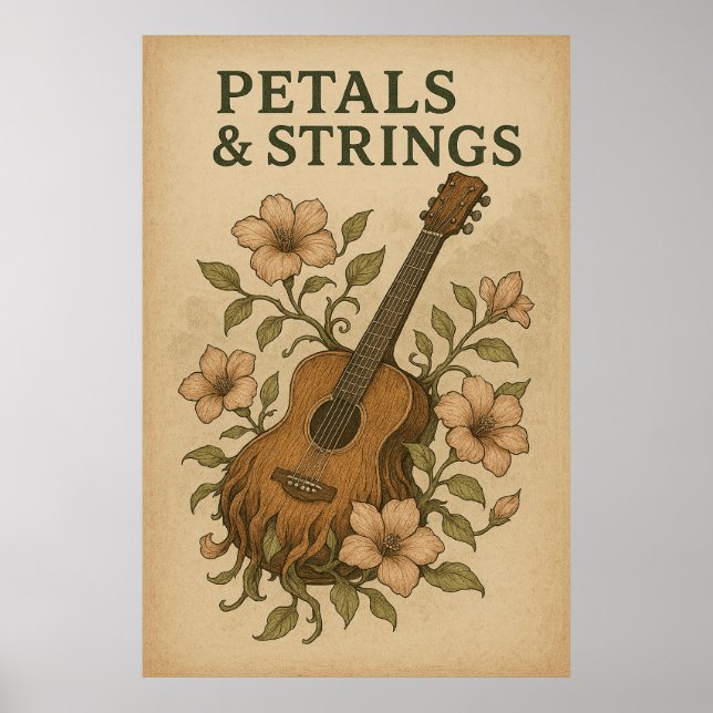 Poster 48, Petals & Strings, Vintage Art (Framsidan)