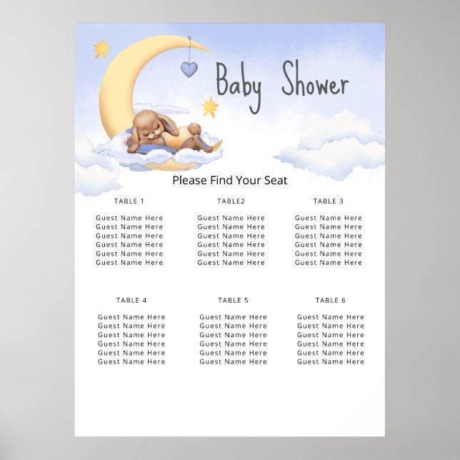 Poster 6 Table Baby Shower (Framsidan)