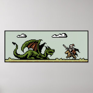 Poster 8-bitars Pixelbild i Dragon Sayer