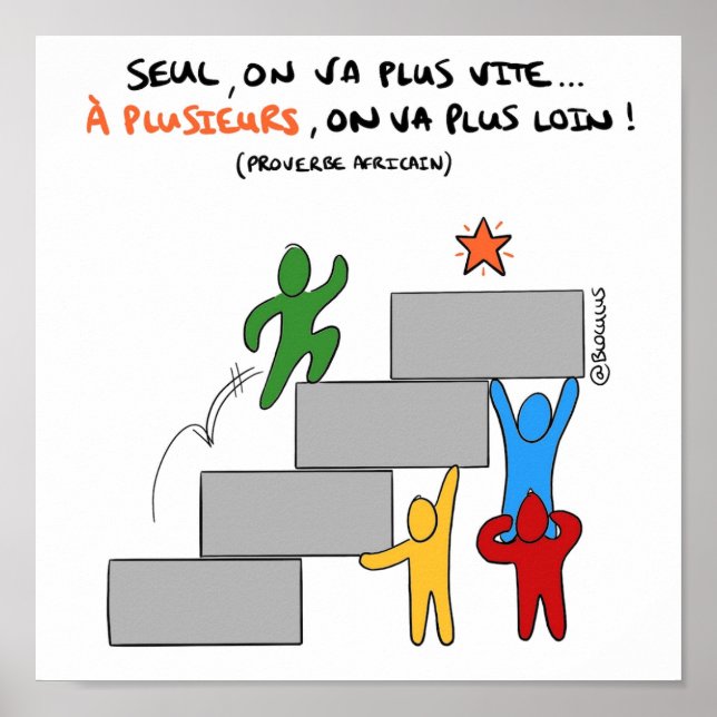 Poster "A plusieurs on va plus loin" (Framsidan)