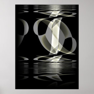 Poster Abstrakt Art Black Reflection