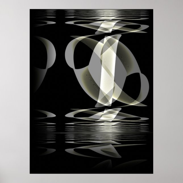 Poster Abstrakt Art Black Reflection (Framsidan)